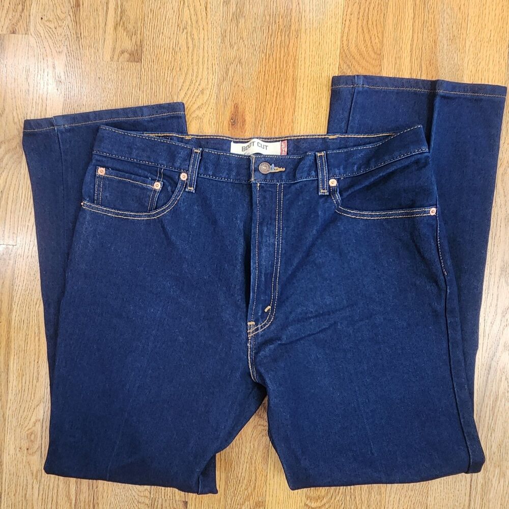Levis 517 Bootcut Jeans Mens 38x34 (actual 31) Dark Wash Denim Classic Western - Picture 1 of 8